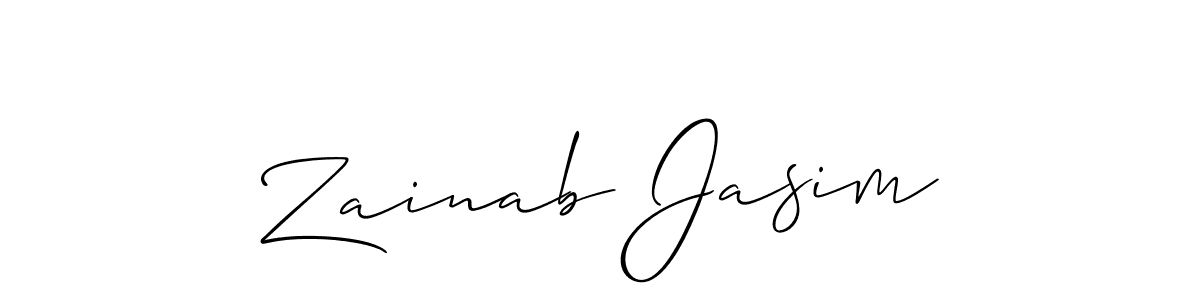 Design your own signature with our free online signature maker. With this signature software, you can create a handwritten (Allison_Script) signature for name Zainab Jasim. Zainab Jasim signature style 2 images and pictures png