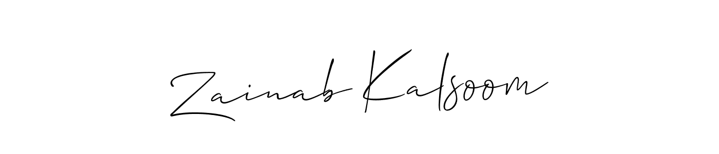 You should practise on your own different ways (Allison_Script) to write your name (Zainab Kalsoom) in signature. don't let someone else do it for you. Zainab Kalsoom signature style 2 images and pictures png