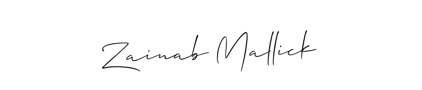 This is the best signature style for the Zainab Mallick name. Also you like these signature font (Allison_Script). Mix name signature. Zainab Mallick signature style 2 images and pictures png