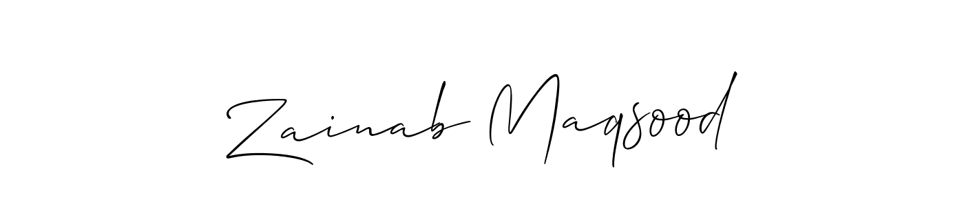 How to make Zainab Maqsood signature? Allison_Script is a professional autograph style. Create handwritten signature for Zainab Maqsood name. Zainab Maqsood signature style 2 images and pictures png