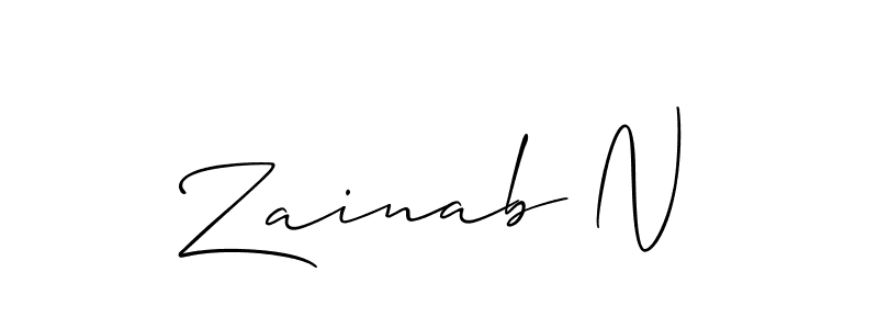 Check out images of Autograph of Zainab N name. Actor Zainab N Signature Style. Allison_Script is a professional sign style online. Zainab N signature style 2 images and pictures png