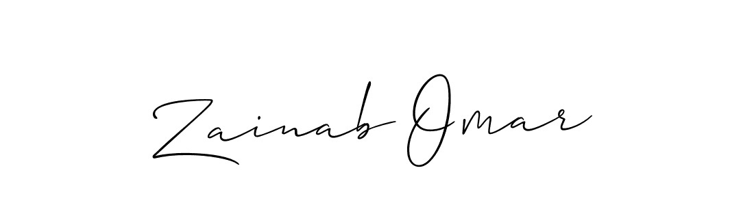 Make a beautiful signature design for name Zainab Omar. With this signature (Allison_Script) style, you can create a handwritten signature for free. Zainab Omar signature style 2 images and pictures png
