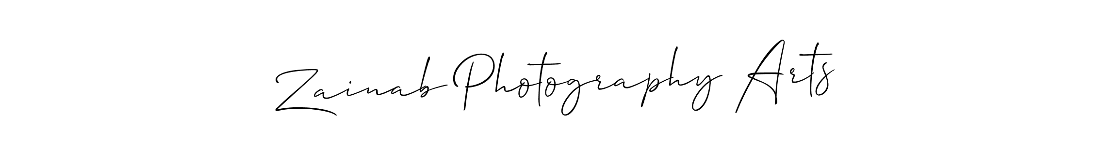 Zainab Photography Arts stylish signature style. Best Handwritten Sign (Allison_Script) for my name. Handwritten Signature Collection Ideas for my name Zainab Photography Arts. Zainab Photography Arts signature style 2 images and pictures png