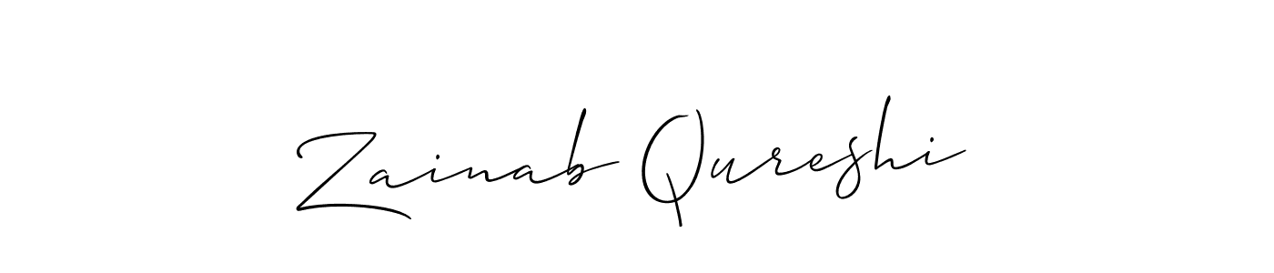 You should practise on your own different ways (Allison_Script) to write your name (Zainab Qureshi) in signature. don't let someone else do it for you. Zainab Qureshi signature style 2 images and pictures png