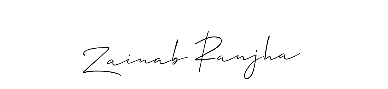 Zainab Ranjha stylish signature style. Best Handwritten Sign (Allison_Script) for my name. Handwritten Signature Collection Ideas for my name Zainab Ranjha. Zainab Ranjha signature style 2 images and pictures png