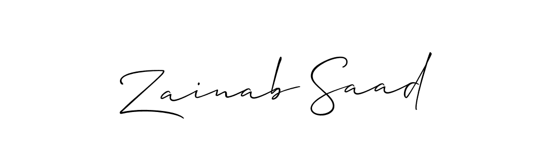 Also we have Zainab Saad name is the best signature style. Create professional handwritten signature collection using Allison_Script autograph style. Zainab Saad signature style 2 images and pictures png