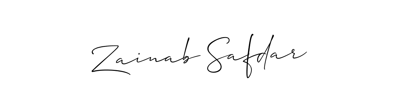 Design your own signature with our free online signature maker. With this signature software, you can create a handwritten (Allison_Script) signature for name Zainab Safdar. Zainab Safdar signature style 2 images and pictures png
