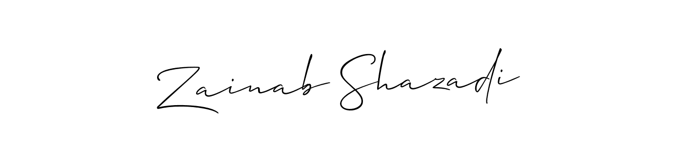 How to make Zainab Shazadi signature? Allison_Script is a professional autograph style. Create handwritten signature for Zainab Shazadi name. Zainab Shazadi signature style 2 images and pictures png