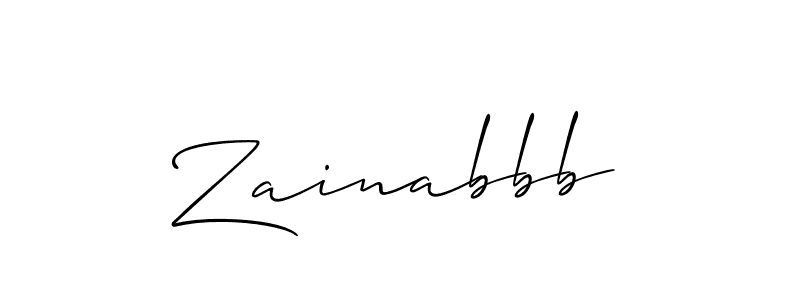 Zainabbb stylish signature style. Best Handwritten Sign (Allison_Script) for my name. Handwritten Signature Collection Ideas for my name Zainabbb. Zainabbb signature style 2 images and pictures png