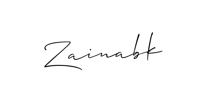 It looks lik you need a new signature style for name Zainabk. Design unique handwritten (Allison_Script) signature with our free signature maker in just a few clicks. Zainabk signature style 2 images and pictures png