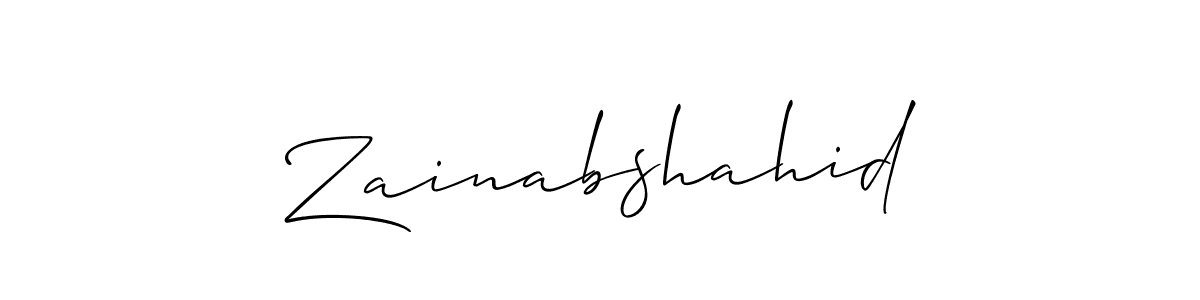 Allison_Script is a professional signature style that is perfect for those who want to add a touch of class to their signature. It is also a great choice for those who want to make their signature more unique. Get Zainabshahid name to fancy signature for free. Zainabshahid signature style 2 images and pictures png