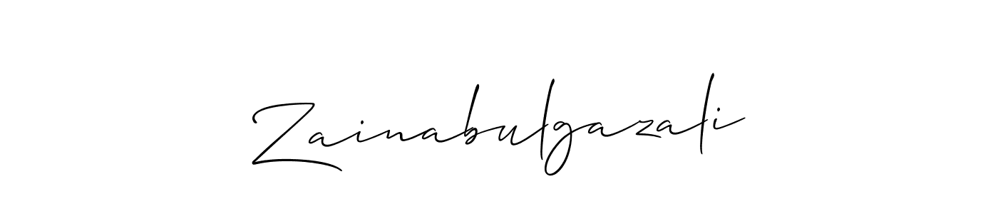 Similarly Allison_Script is the best handwritten signature design. Signature creator online .You can use it as an online autograph creator for name Zainabulgazali. Zainabulgazali signature style 2 images and pictures png