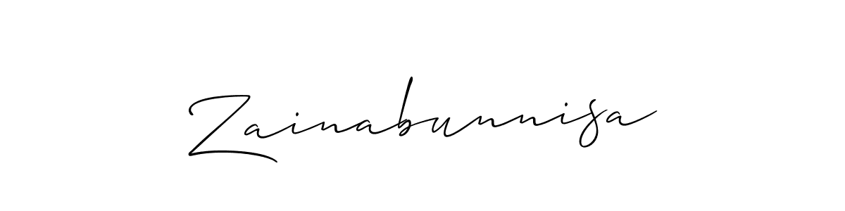 You should practise on your own different ways (Allison_Script) to write your name (Zainabunnisa) in signature. don't let someone else do it for you. Zainabunnisa signature style 2 images and pictures png