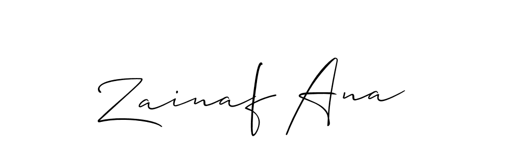 Use a signature maker to create a handwritten signature online. With this signature software, you can design (Allison_Script) your own signature for name Zainaf Ana. Zainaf Ana signature style 2 images and pictures png