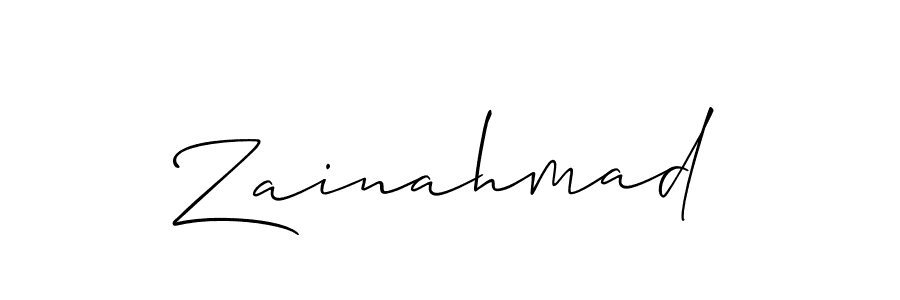 How to make Zainahmad name signature. Use Allison_Script style for creating short signs online. This is the latest handwritten sign. Zainahmad signature style 2 images and pictures png