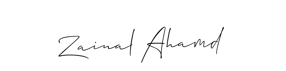 Make a beautiful signature design for name Zainal Ahamd. With this signature (Allison_Script) style, you can create a handwritten signature for free. Zainal Ahamd signature style 2 images and pictures png