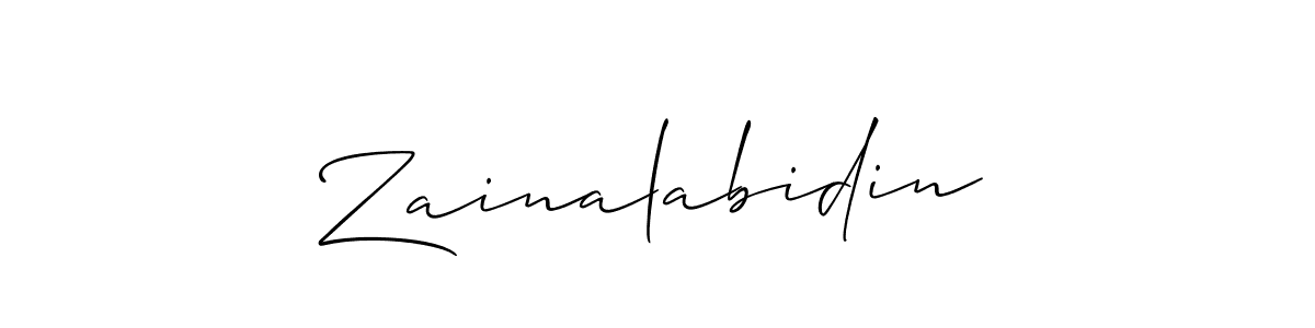 Design your own signature with our free online signature maker. With this signature software, you can create a handwritten (Allison_Script) signature for name Zainalabidin. Zainalabidin signature style 2 images and pictures png