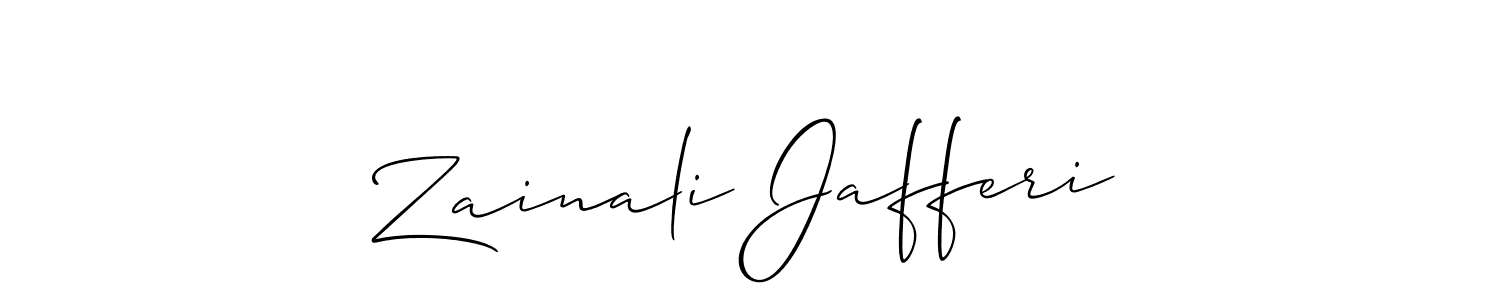 Also we have Zainali Jafferi name is the best signature style. Create professional handwritten signature collection using Allison_Script autograph style. Zainali Jafferi signature style 2 images and pictures png