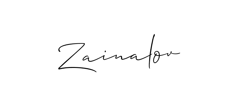 Also we have Zainalov name is the best signature style. Create professional handwritten signature collection using Allison_Script autograph style. Zainalov signature style 2 images and pictures png