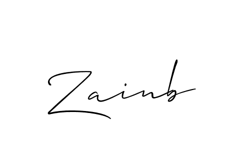 Make a beautiful signature design for name Zainb. With this signature (Allison_Script) style, you can create a handwritten signature for free. Zainb signature style 2 images and pictures png