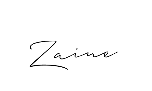Design your own signature with our free online signature maker. With this signature software, you can create a handwritten (Allison_Script) signature for name Zaine. Zaine signature style 2 images and pictures png