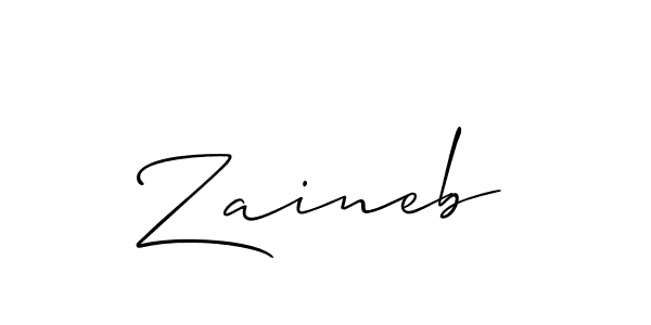 Also we have Zaineb name is the best signature style. Create professional handwritten signature collection using Allison_Script autograph style. Zaineb signature style 2 images and pictures png