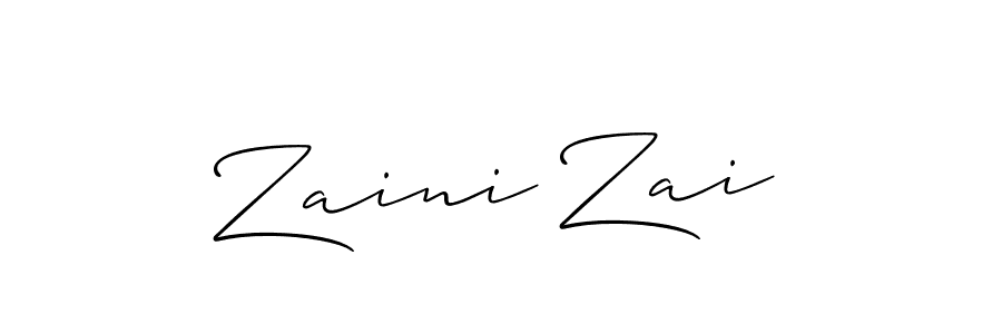 The best way (Allison_Script) to make a short signature is to pick only two or three words in your name. The name Zaini Zai include a total of six letters. For converting this name. Zaini Zai signature style 2 images and pictures png