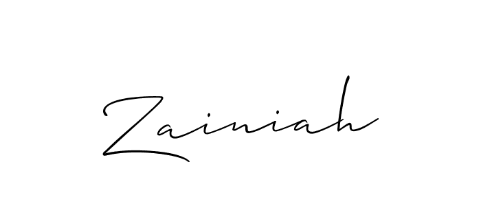 How to Draw Zainiah signature style? Allison_Script is a latest design signature styles for name Zainiah. Zainiah signature style 2 images and pictures png