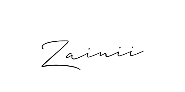 The best way (Allison_Script) to make a short signature is to pick only two or three words in your name. The name Zainii include a total of six letters. For converting this name. Zainii signature style 2 images and pictures png