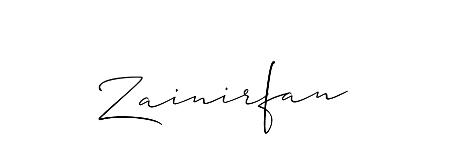 Create a beautiful signature design for name Zainirfan. With this signature (Allison_Script) fonts, you can make a handwritten signature for free. Zainirfan signature style 2 images and pictures png