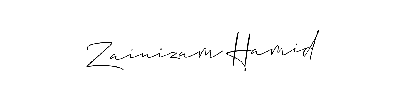 Design your own signature with our free online signature maker. With this signature software, you can create a handwritten (Allison_Script) signature for name Zainizam Hamid. Zainizam Hamid signature style 2 images and pictures png