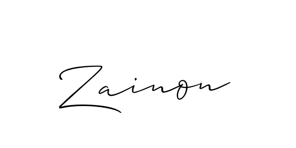 Make a beautiful signature design for name Zainon. Use this online signature maker to create a handwritten signature for free. Zainon signature style 2 images and pictures png