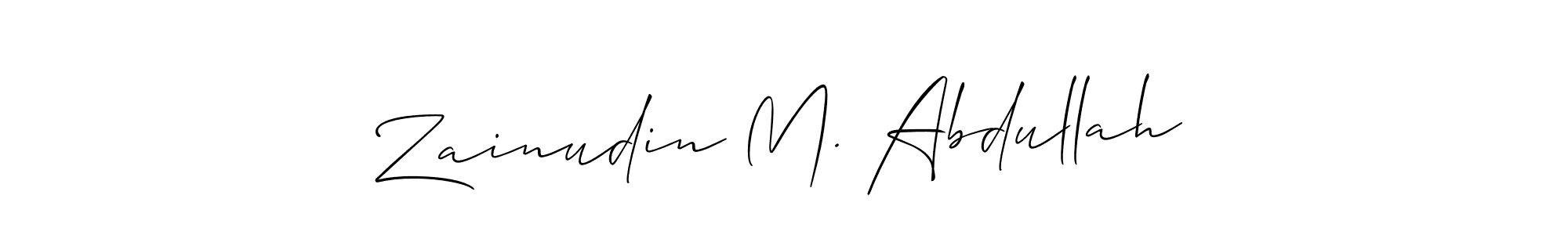 It looks lik you need a new signature style for name Zainudin M. Abdullah. Design unique handwritten (Allison_Script) signature with our free signature maker in just a few clicks. Zainudin M. Abdullah signature style 2 images and pictures png
