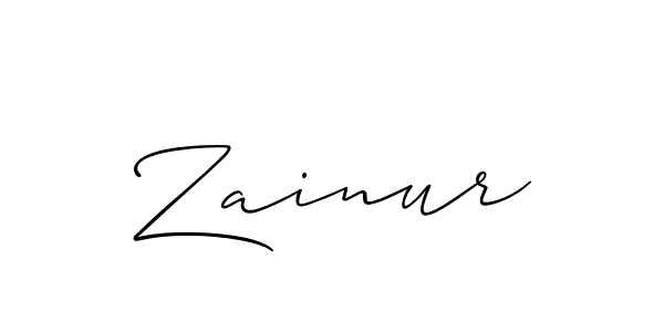 Make a beautiful signature design for name Zainur. With this signature (Allison_Script) style, you can create a handwritten signature for free. Zainur signature style 2 images and pictures png