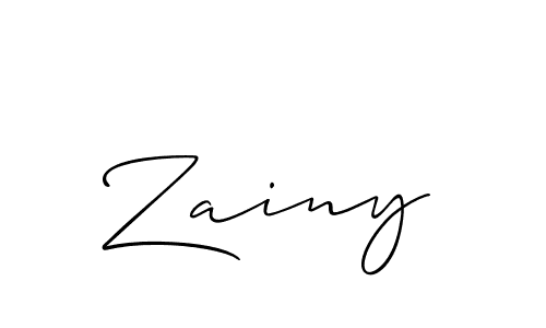 Zainy stylish signature style. Best Handwritten Sign (Allison_Script) for my name. Handwritten Signature Collection Ideas for my name Zainy. Zainy signature style 2 images and pictures png