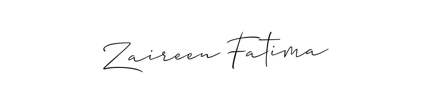 How to make Zaireen Fatima name signature. Use Allison_Script style for creating short signs online. This is the latest handwritten sign. Zaireen Fatima signature style 2 images and pictures png