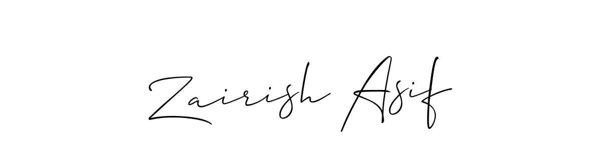 Design your own signature with our free online signature maker. With this signature software, you can create a handwritten (Allison_Script) signature for name Zairish Asif. Zairish Asif signature style 2 images and pictures png