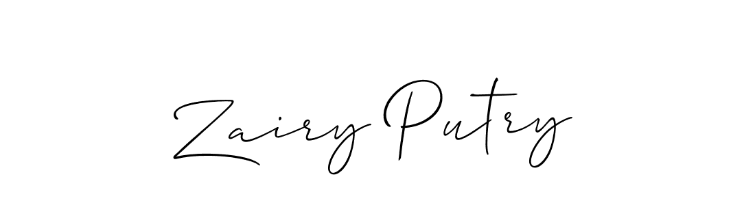It looks lik you need a new signature style for name Zairy Putry. Design unique handwritten (Allison_Script) signature with our free signature maker in just a few clicks. Zairy Putry signature style 2 images and pictures png