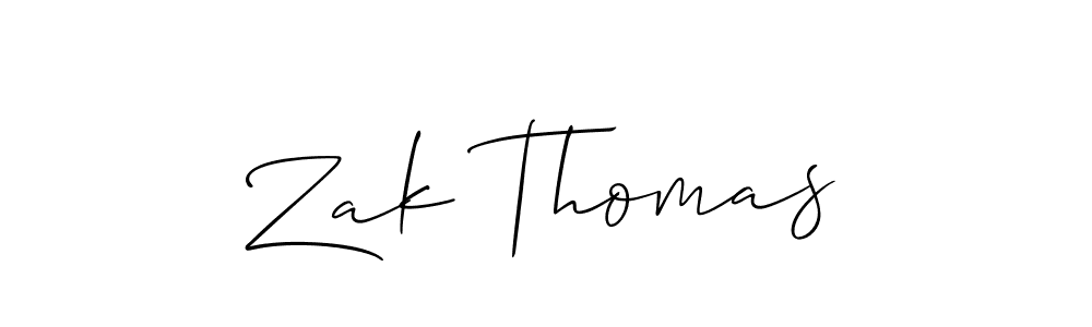 Zak Thomas stylish signature style. Best Handwritten Sign (Allison_Script) for my name. Handwritten Signature Collection Ideas for my name Zak Thomas. Zak Thomas signature style 2 images and pictures png