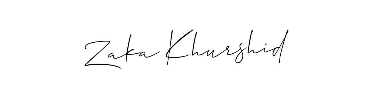 The best way (Allison_Script) to make a short signature is to pick only two or three words in your name. The name Zaka Khurshid include a total of six letters. For converting this name. Zaka Khurshid signature style 2 images and pictures png