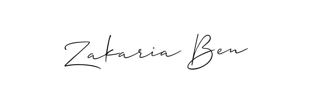 Make a beautiful signature design for name Zakaria Ben. With this signature (Allison_Script) style, you can create a handwritten signature for free. Zakaria Ben signature style 2 images and pictures png