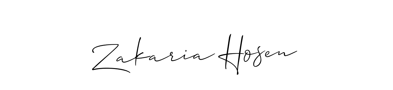 Allison_Script is a professional signature style that is perfect for those who want to add a touch of class to their signature. It is also a great choice for those who want to make their signature more unique. Get Zakaria Hosen name to fancy signature for free. Zakaria Hosen signature style 2 images and pictures png