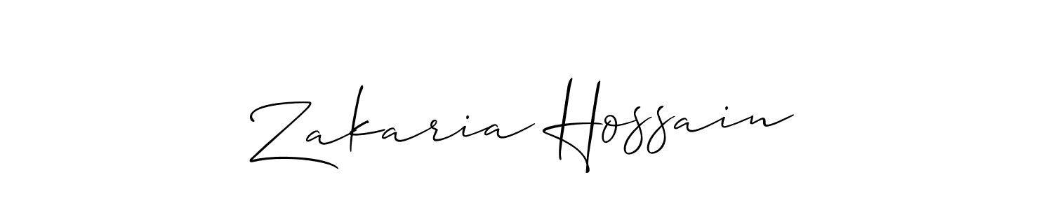 Also we have Zakaria Hossain name is the best signature style. Create professional handwritten signature collection using Allison_Script autograph style. Zakaria Hossain signature style 2 images and pictures png