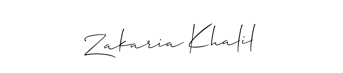Also we have Zakaria Khalil name is the best signature style. Create professional handwritten signature collection using Allison_Script autograph style. Zakaria Khalil signature style 2 images and pictures png