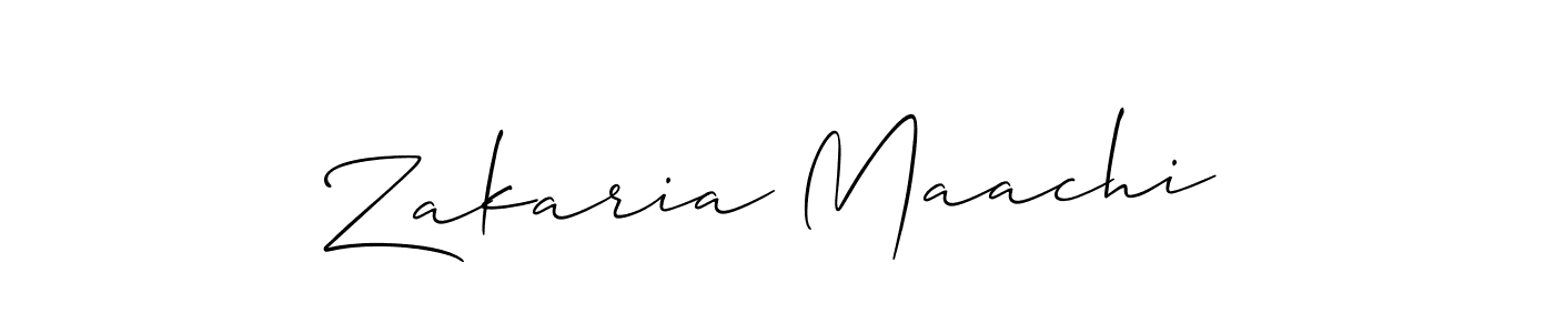 Create a beautiful signature design for name Zakaria Maachi. With this signature (Allison_Script) fonts, you can make a handwritten signature for free. Zakaria Maachi signature style 2 images and pictures png