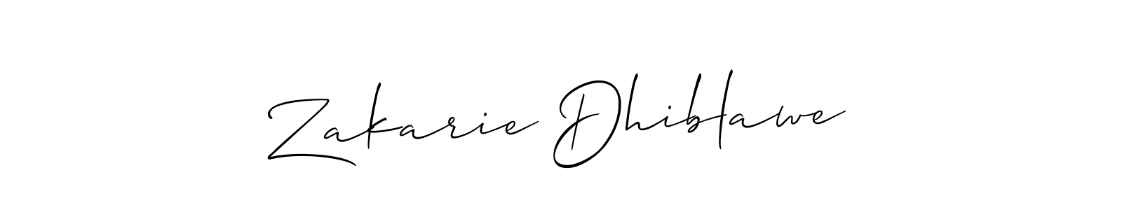 Make a short Zakarie Dhiblawe signature style. Manage your documents anywhere anytime using Allison_Script. Create and add eSignatures, submit forms, share and send files easily. Zakarie Dhiblawe signature style 2 images and pictures png