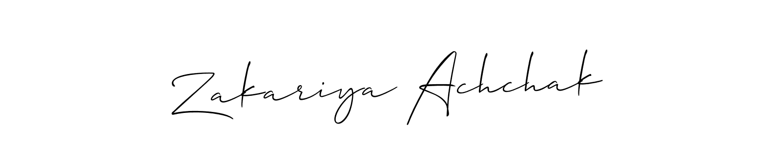 Design your own signature with our free online signature maker. With this signature software, you can create a handwritten (Allison_Script) signature for name Zakariya Achchak. Zakariya Achchak signature style 2 images and pictures png