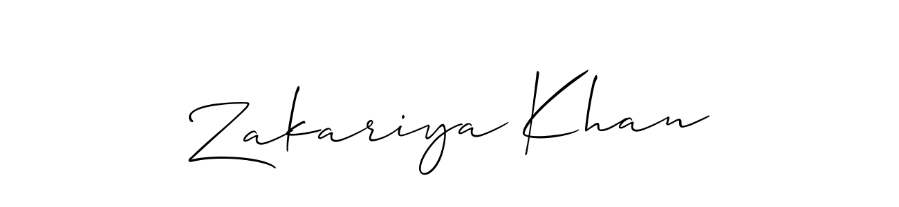Make a beautiful signature design for name Zakariya Khan. With this signature (Allison_Script) style, you can create a handwritten signature for free. Zakariya Khan signature style 2 images and pictures png