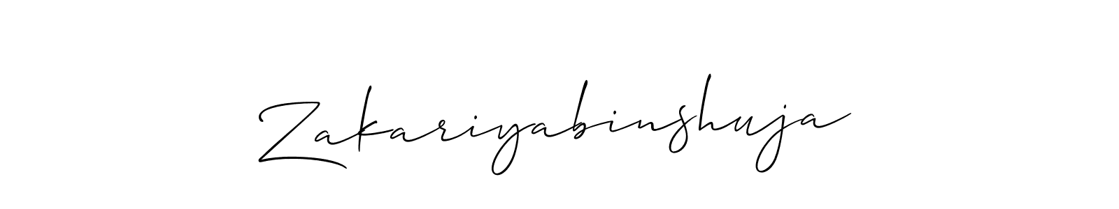 Design your own signature with our free online signature maker. With this signature software, you can create a handwritten (Allison_Script) signature for name Zakariyabinshuja. Zakariyabinshuja signature style 2 images and pictures png