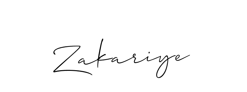 The best way (Allison_Script) to make a short signature is to pick only two or three words in your name. The name Zakariye include a total of six letters. For converting this name. Zakariye signature style 2 images and pictures png